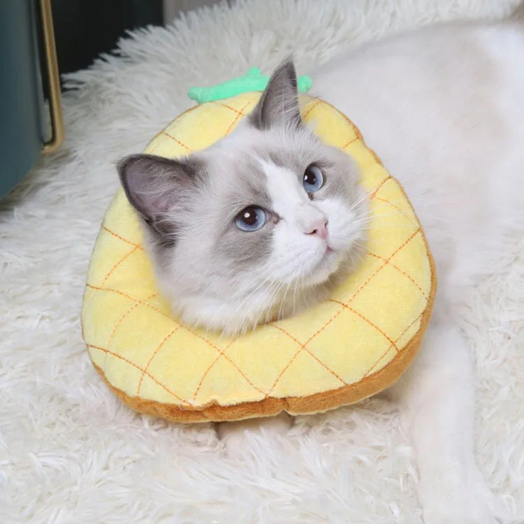 Soft Toast Avocado Shaped Cotton Pet Elizabethan Collar Dog Cat Adjustable Wound Healing Collar Prevent Bite Neck Ring For Pets