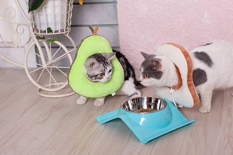 Soft Toast Avocado Shaped Cotton Pet Elizabethan Collar Dog Cat Adjustable Wound Healing Collar Prevent Bite Neck Ring For Pets