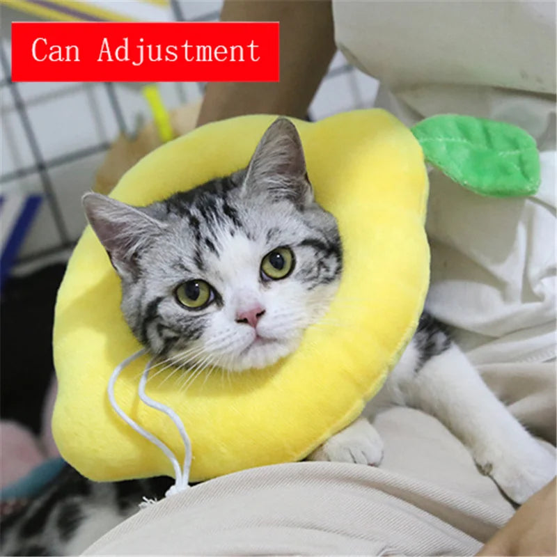 Soft Toast Avocado Shaped Cotton Pet Elizabethan Collar Dog Cat Adjustable Wound Healing Collar Prevent Bite Neck Ring For Pets