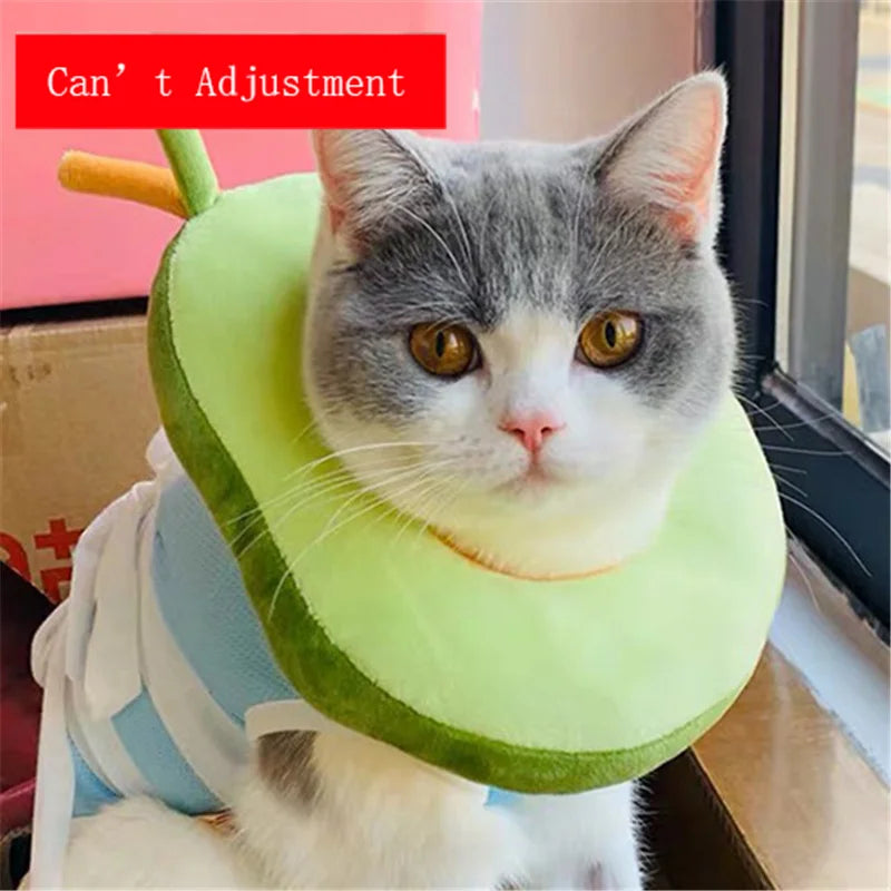 Soft Toast Avocado Shaped Cotton Pet Elizabethan Collar Dog Cat Adjustable Wound Healing Collar Prevent Bite Neck Ring For Pets