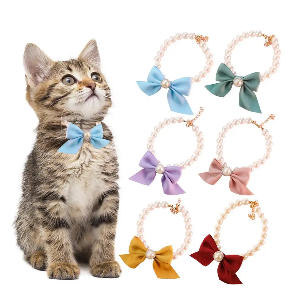 Pet Ornament Necklace Collar Great Lightweight Pet Jewelry Shiny Cat Imitation Pearl Jewelry Pet Product