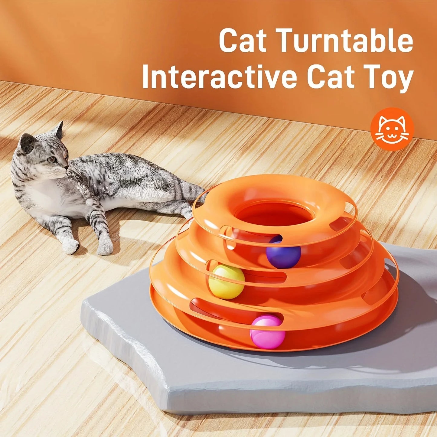 Cat Four Layer Turntable Toy Educational Play Track Tower Cat Teaser Toy For Indoor Cat Interactive Supply