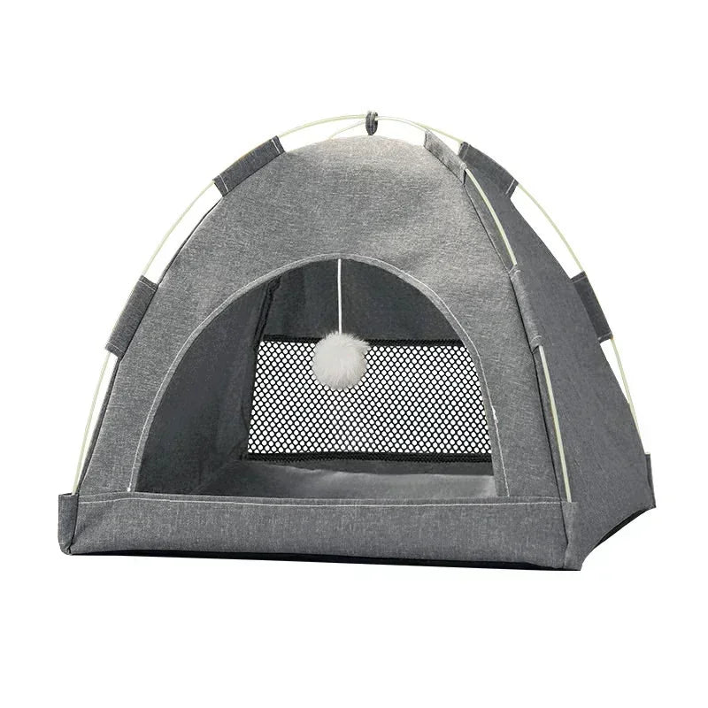 Pet Tent Bed Removable Cat Sofa Basket Canvas Semi-enclosed Cat House Dog Cave Hut Cat Sleeping Bed for Room Decor Pet Supplies