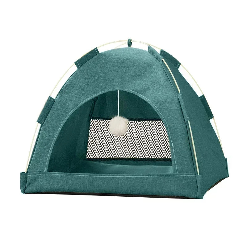 Pet Tent Bed Removable Cat Sofa Basket Canvas Semi-enclosed Cat House Dog Cave Hut Cat Sleeping Bed for Room Decor Pet Supplies