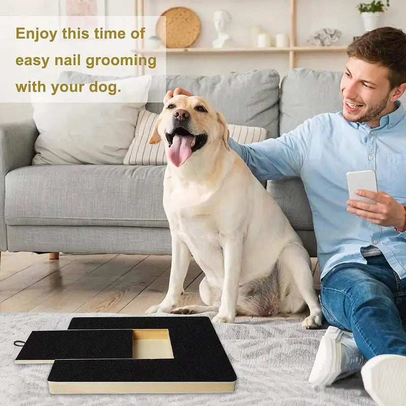 Dog Nail Scratch Board with Built-in Snack Box Dog Nail File Board Puppy Nail Grinding Pad Dog Paws Sandpaper Board Scratcher